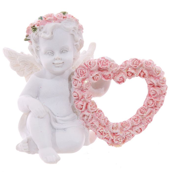 2 st änglar med rosa hjärtan - 2