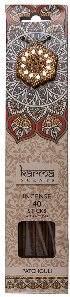 Rökelsestickor inkl. hållare, Karma - Patchouli