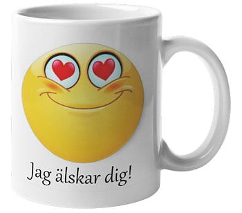 Mugg - Emoji, Jag älskar dig
