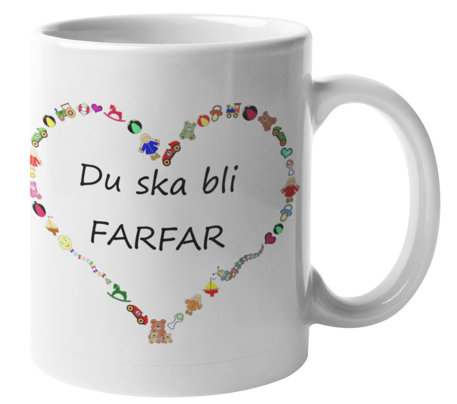 Present, Julklapp till en blivande farfar. Presenttips. Mugg Du ska