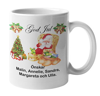 Mugg, God Jul med egna namn