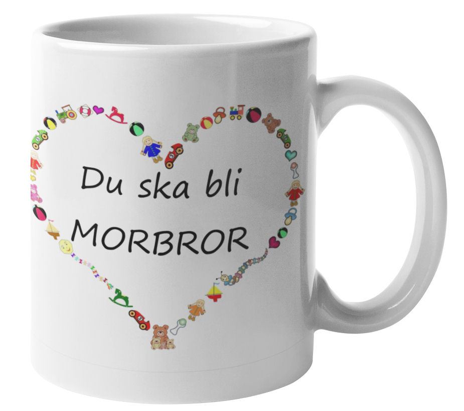 Present eller julklapp till en blivande morbror. Mugg Du ska bli morbror