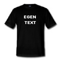 T-shirt med egen text - Svart, tryck på baksida