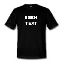 T-shirt med egen text - Svart, tryck på baksida