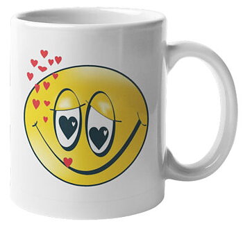 Mugg - Emoji, Hjärtan