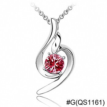 Halsband med rosa kristall
