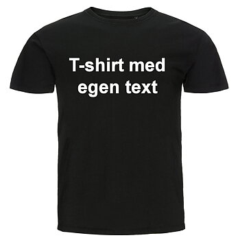 T-shirt med egen text - Svart, tryck på framsida