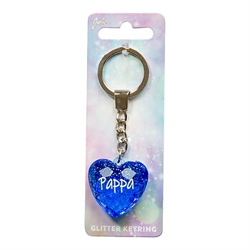 Nyckelring, Glitter heart - Pappa