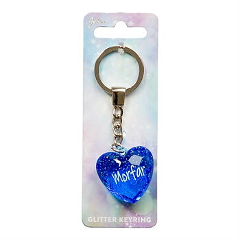 Nyckelring, Glitter heart - Morfar