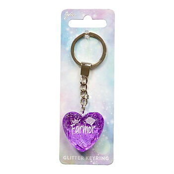 Nyckelring, Glitter heart - Farmor