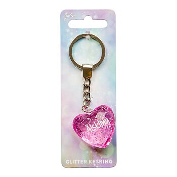 Nyckelring, Glitter heart - Älskling