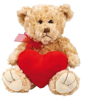 Nalle med rött hjärta