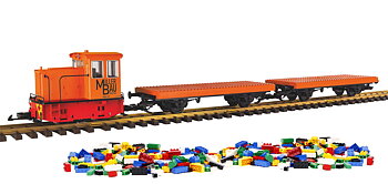 Startset Diesellok GE 25T R/C m byggklossvagnar