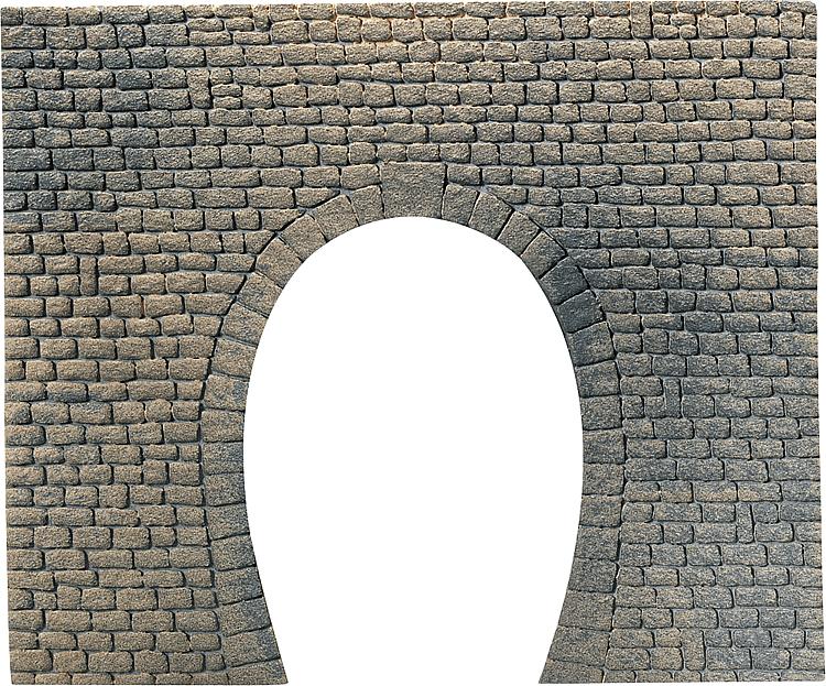 Murplatta, tunnelportal, enkelspår, natursten