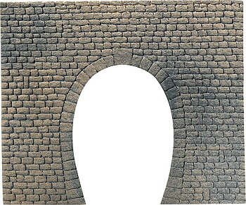 Murplatta, tunnelportal, enkelspår, natursten