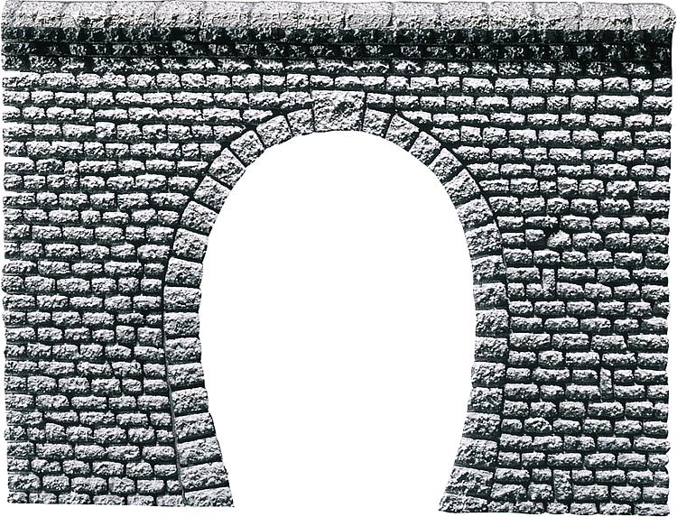 Murplatta, tunnelportal, enkelspår, natursten