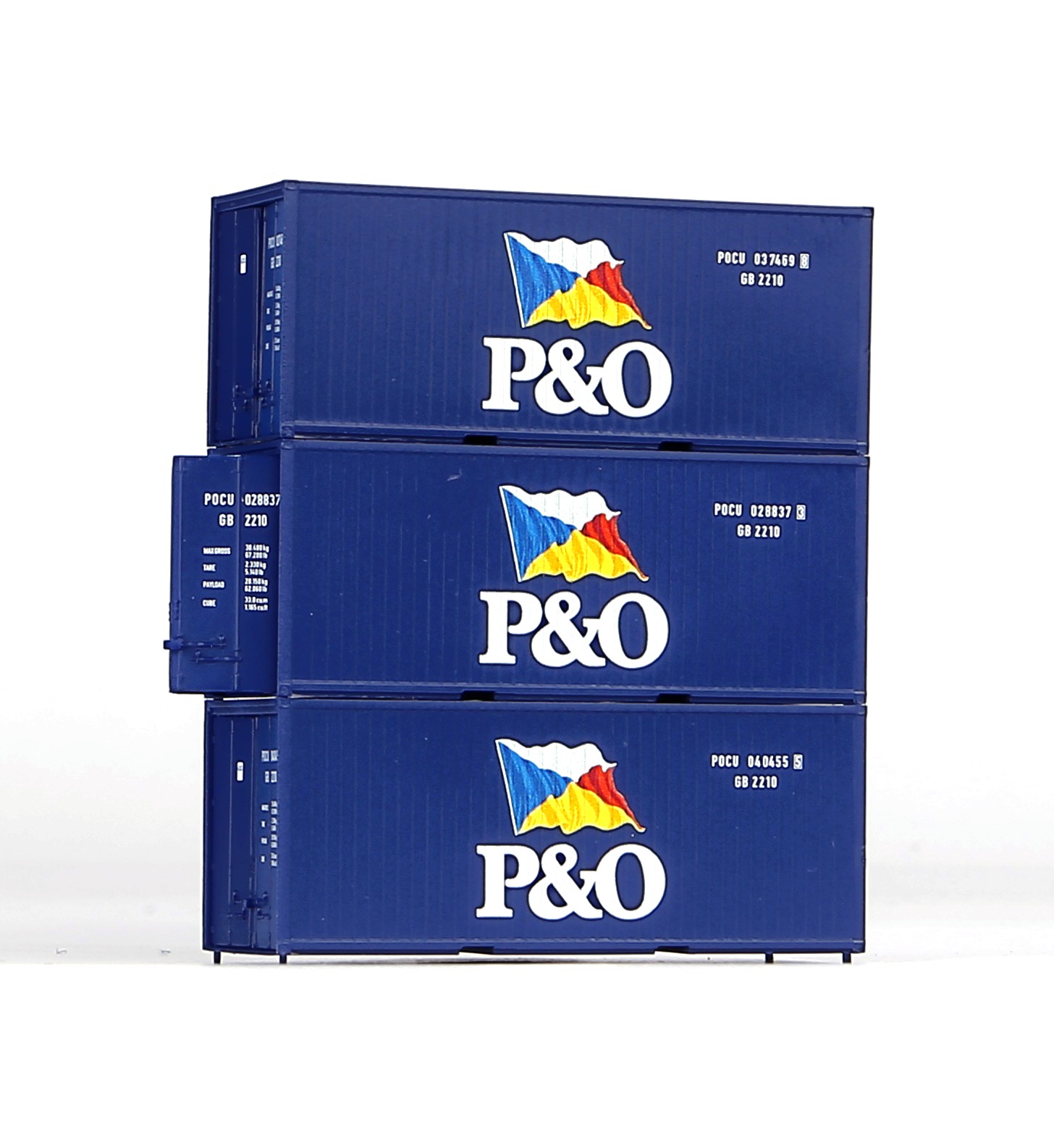 Set med 3x 20' container P&O - 2