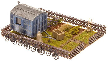 Schrebergarten mit Bauwagen