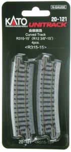 Kurvspår R315-15° (4st) träslipers
