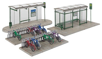 Busshållplats med cykelförvaring
