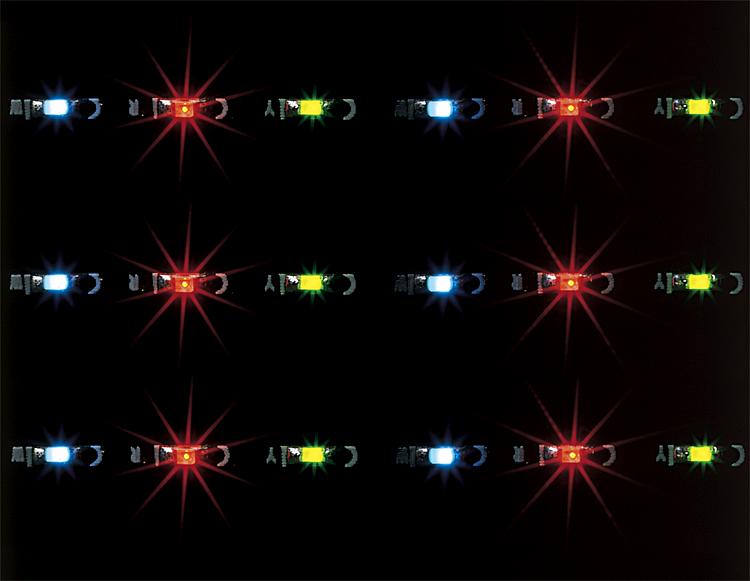 Ljuslist med 30 LED, röd/gul/vit, 12-16V (250mm)
