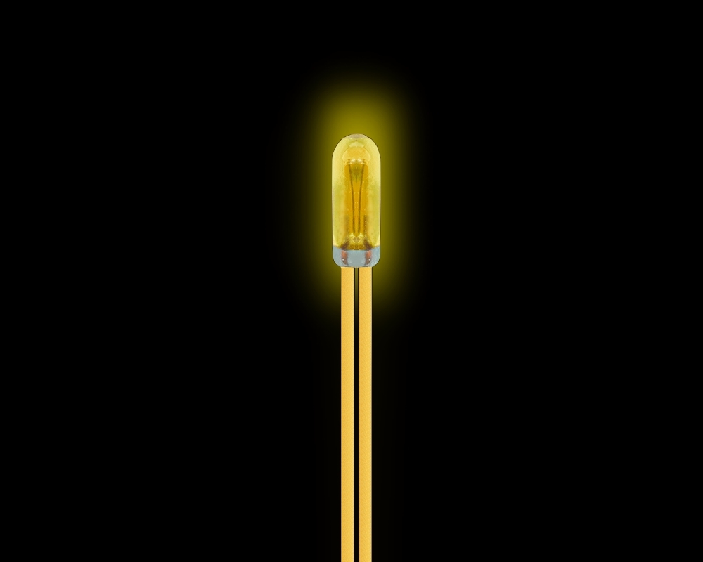 Glödlampa mikro på kabel, gul, 12-16V, 35mA