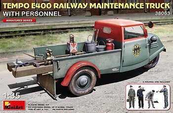 Tempo E400 Järnvägsunderhålls bil m. personal 1/35