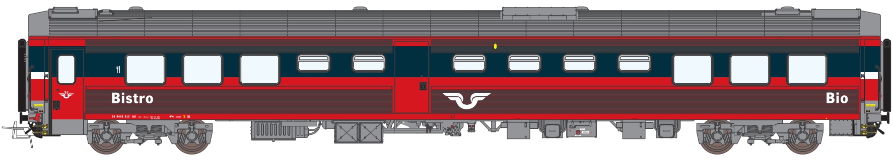 Restaurangvagn SJ S12 5442 Röd Gen. 1