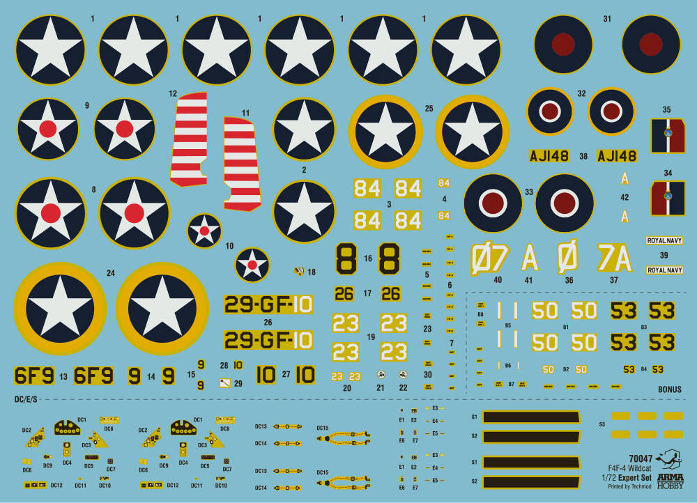 F4F-4 Wildcat, Expert Set 1/72 - 3