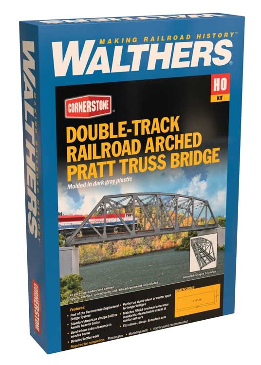 Arched Pratt Truss Railroad Bridge -- Double-Track Kit - 3