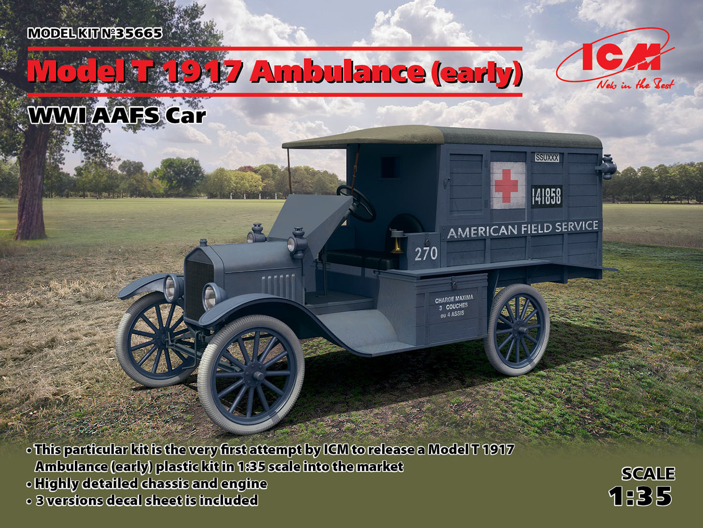Model T 1917 Ambulance (early), WWI AAFS Car 1/35