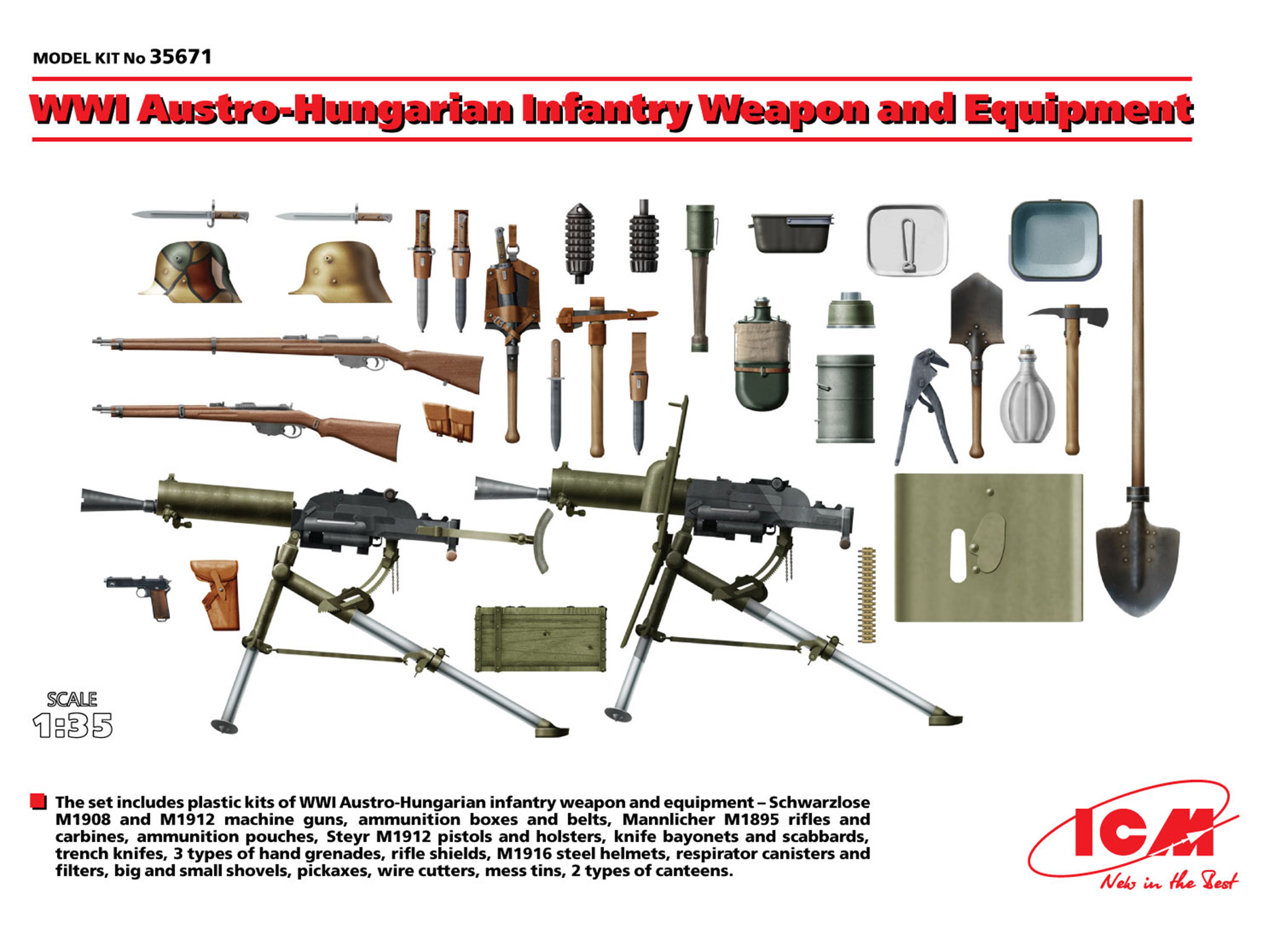 WWI Austro-Hungarian Infantry Weapon and Equipment 1/35