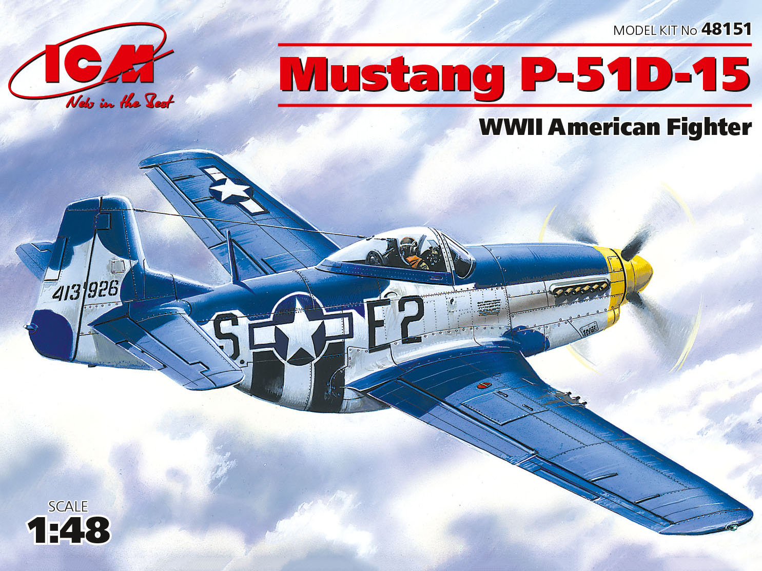P-51D-15 Mustang WWII amerikanskt jaktflygplan 1/48