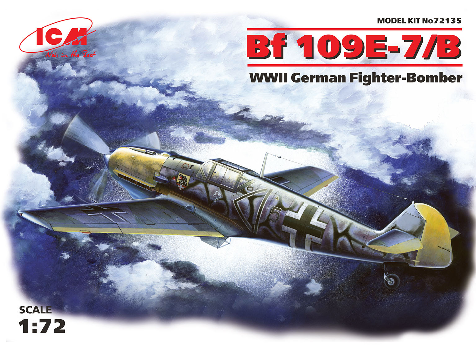 Messerschmitt Bf 109E-7/B WWII tyskt jakt/attackflygplan
