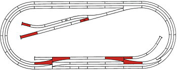 Rälssats E, Roco Line m banvall