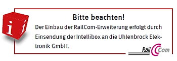 RailCom-utbyggnad t. Intellibox ,-IR