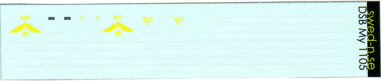 Decals DSB Class MY 1105, N-scale