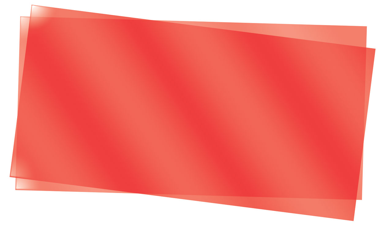 Slät skiva, röd klar, 0.25mm - 15x30cm (2st)