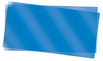 Slät skiva, blå klar, 0.25mm - 15x30cm (2)