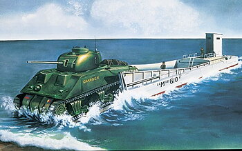 LCM3 & Sherman tank 1/76