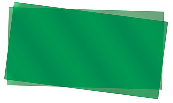 Slät skiva, grön klar, 0.25mm - 15x30cm (2)