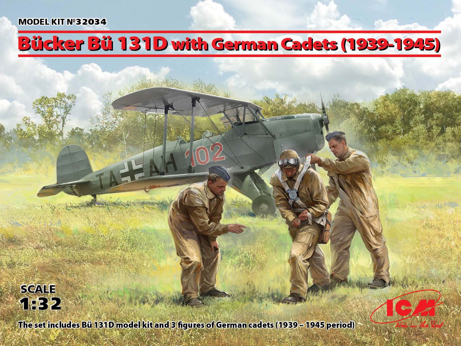 Bücker Bü 131D med tyska kadetter (1939-45) 1/32