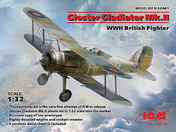Gloster Gladiator Mk. WWII Britisk kampfly 1/32