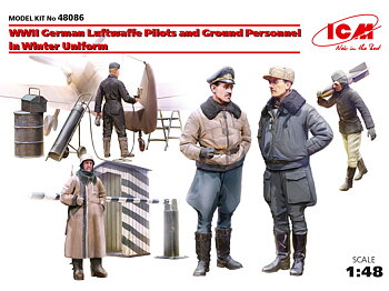 Luftwaffe pilots/ground crew in winter uniform, 5 fig. 1/48