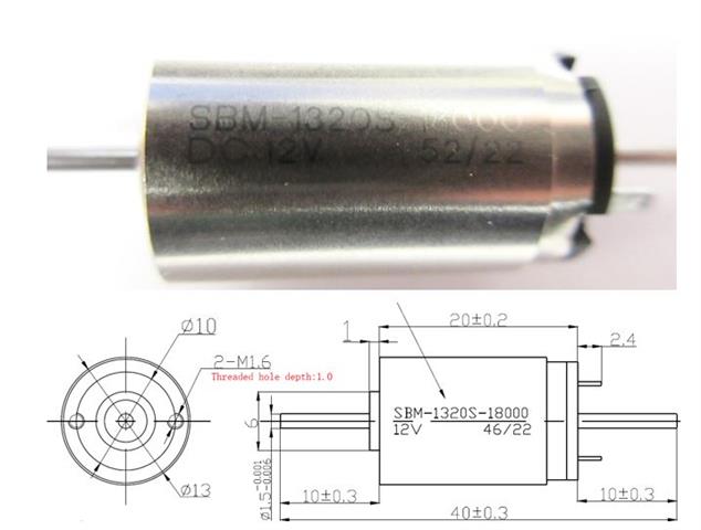 Motor 1320S - 2 shafts (18500v/min) 12V