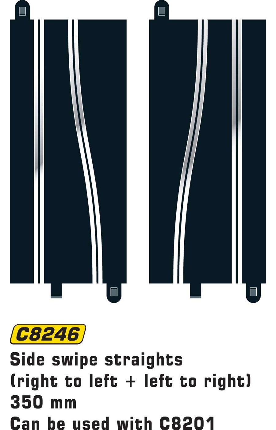 Scalextric Sideswipe 350 mm rak (2 st)