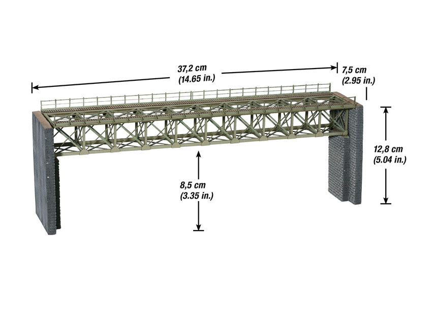 Stålbro 37.2cm, Laser Cut, H0