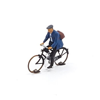 Fabriksarbetare på cykel