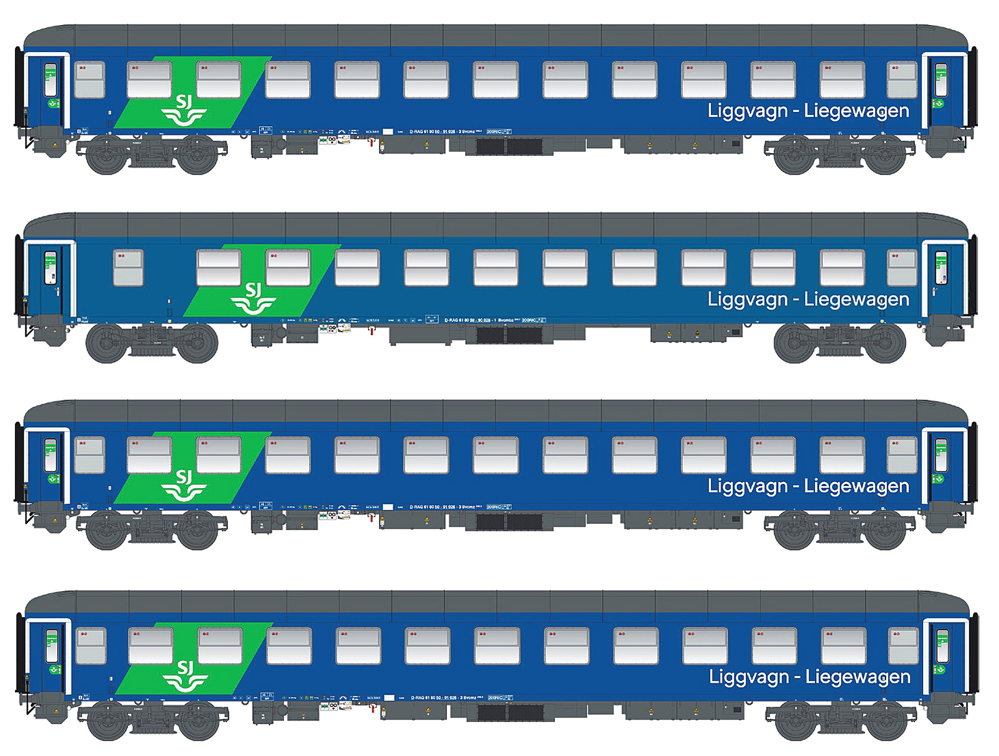 4er Set Liegewagen SJ/RDC, Ep.VI, EN 346