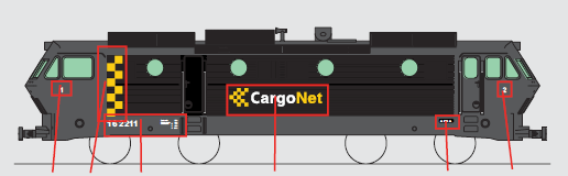 El16 decalsheet, Cargonet 2211 grey/black